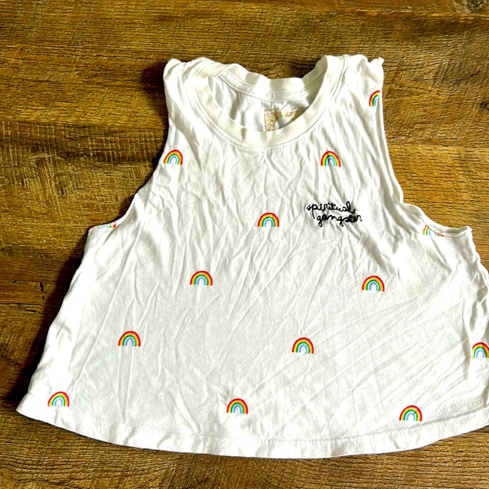 Spiritual Gangster 🌈 rainbow 🌈 cropped tank!